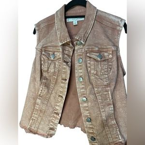 CATO Denim Vest Size Small Blush
